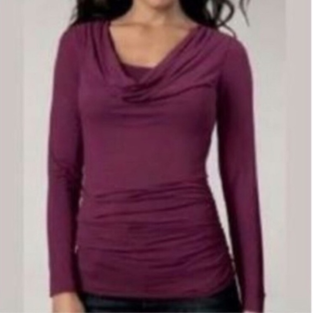 Burgundy CAbi long sleeve blouse